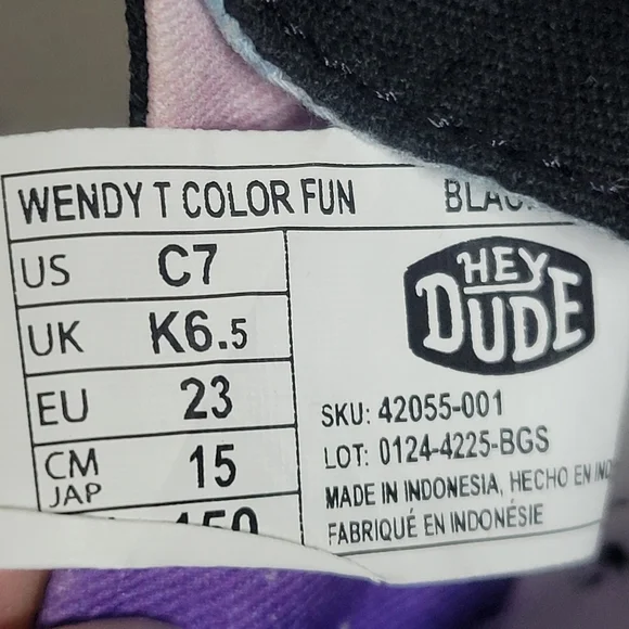 Hey Dude Wendy Color Fun Toddler Girl Size C7. - Picture 2 of 12
